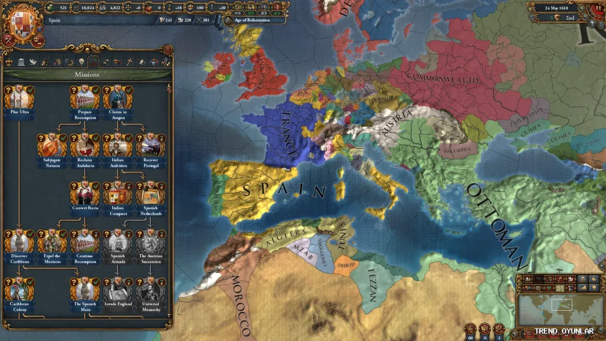 Europa Universalis IV ekran görüntüsü 3 - Strateji oyunu